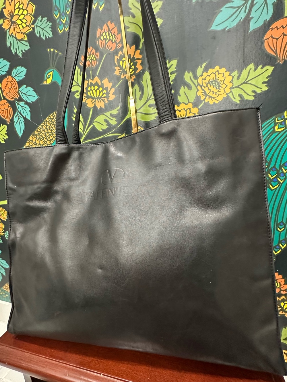Valentino Garavani Les Sacs Black Nappa Leather Shopper Tote Made In Italy - Picture 7 of 13